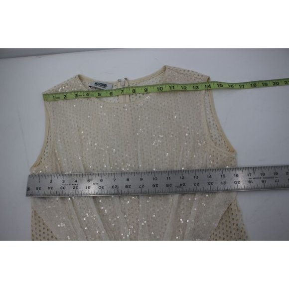 Moschnio blouse women's 6‎ Cheap and Chic Sequin beaded top sleeveless back zip - Picture 7 of 15